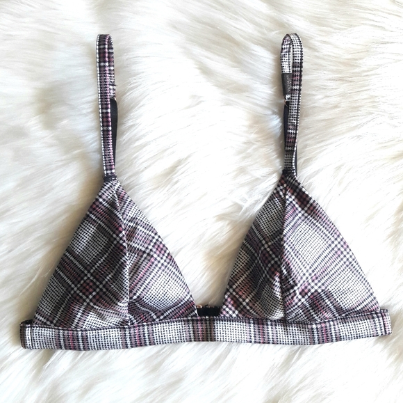 Victoria's Secret PINK Sexy Satin Plaid Bralette Size XS - Picture 2 of 8